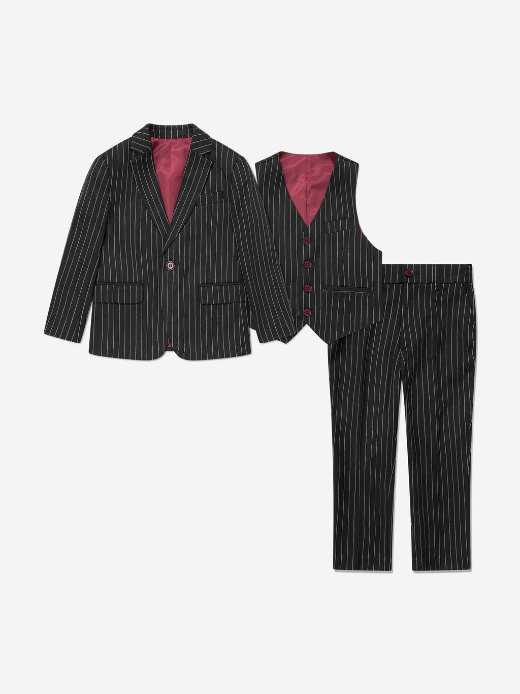 Striped 3 Piece Suit Set in Black