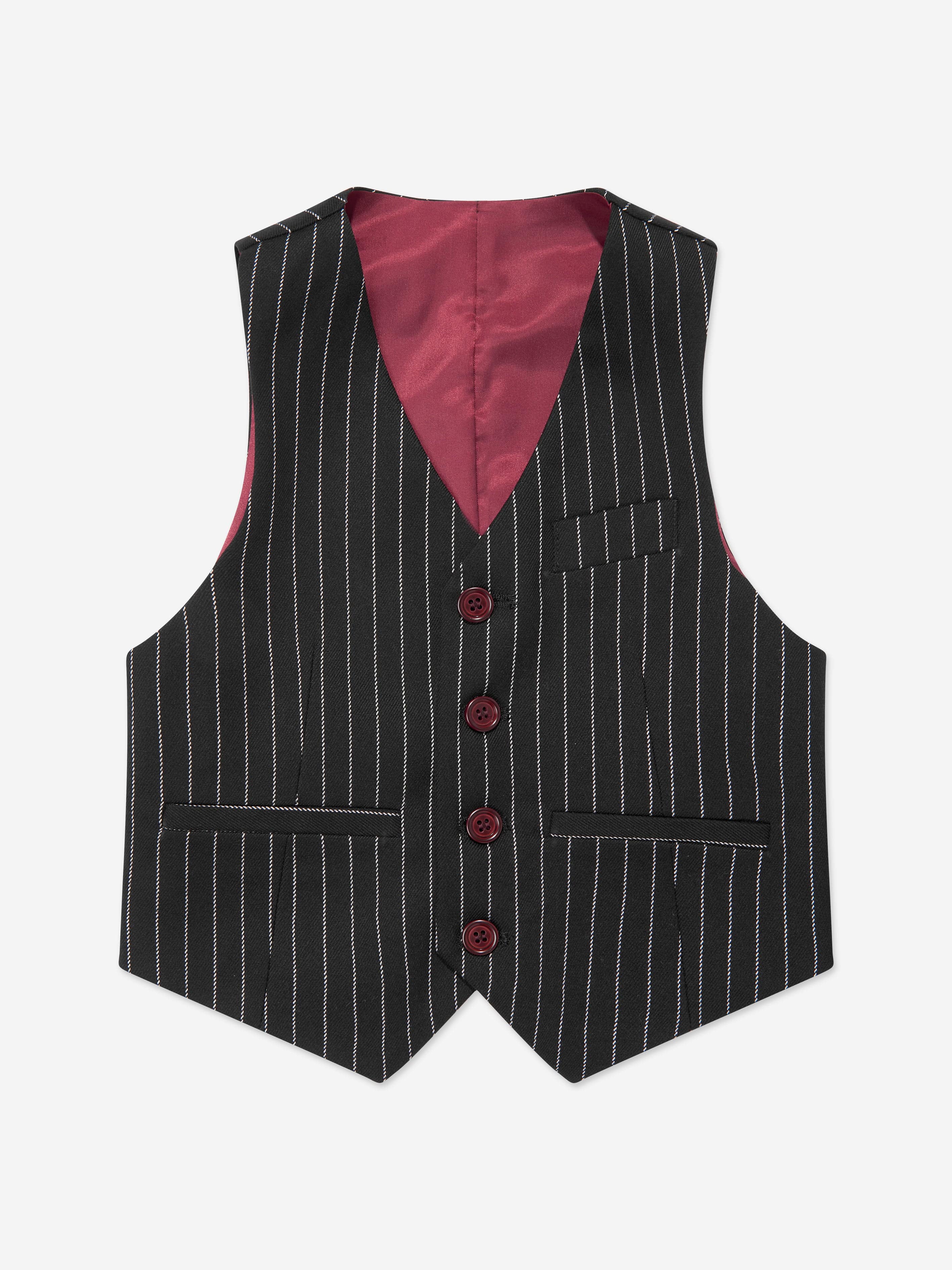 Striped 3 Piece Suit Set in Black