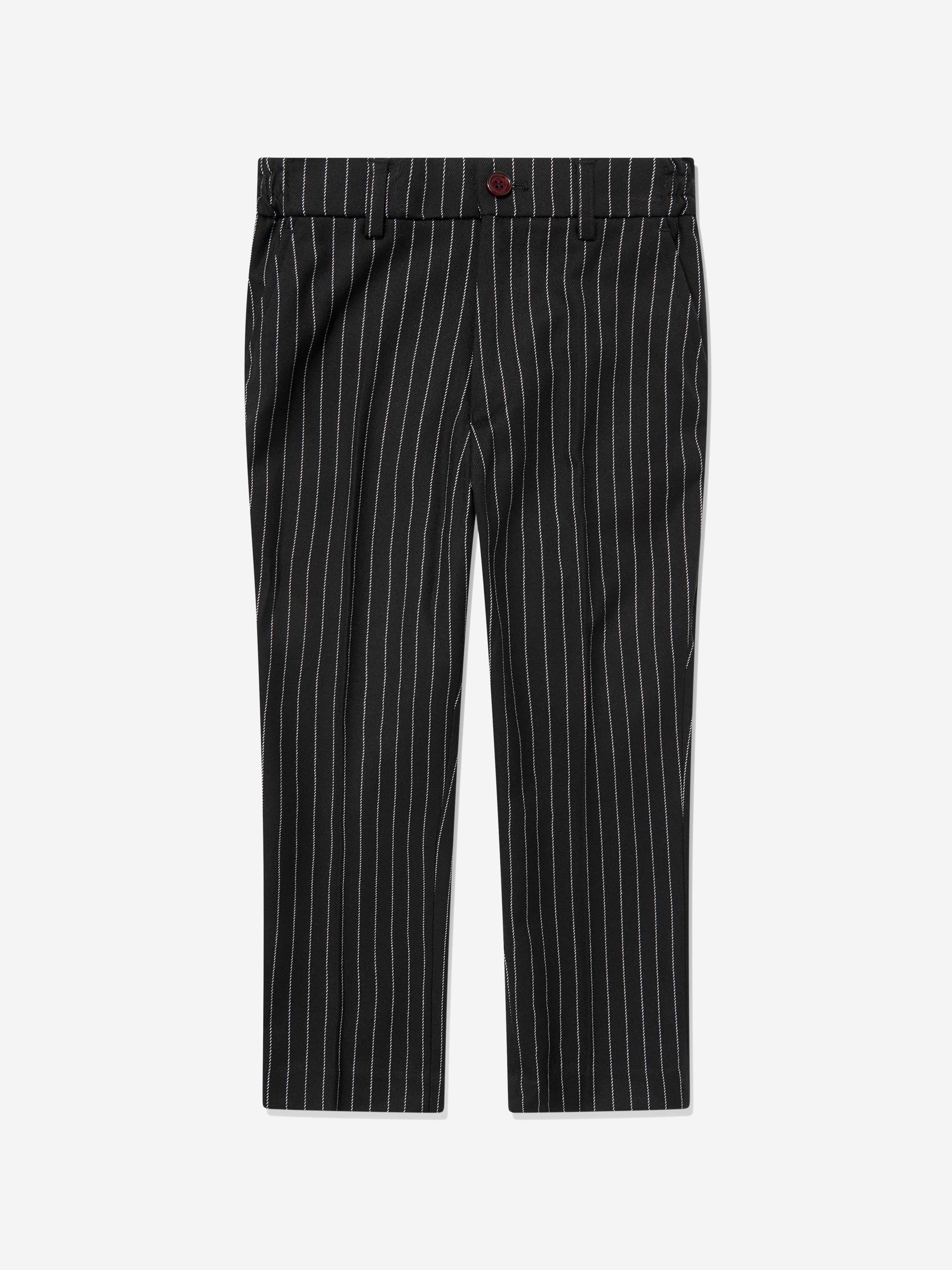 Striped 3 Piece Suit Set in Black