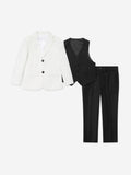 Tuxedo 3 Piece Suit Set in White