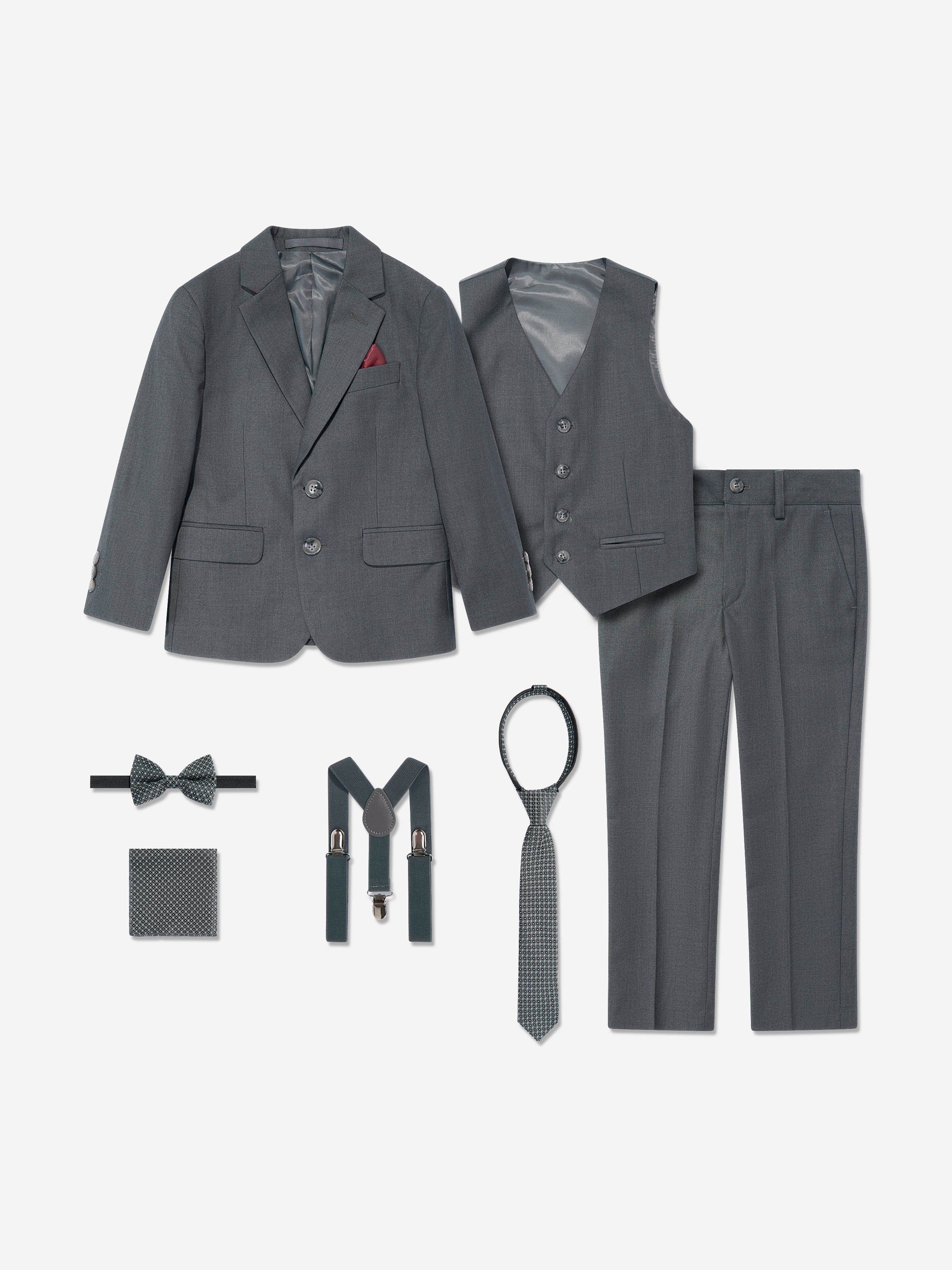 7 Piece Suit Set in Grey