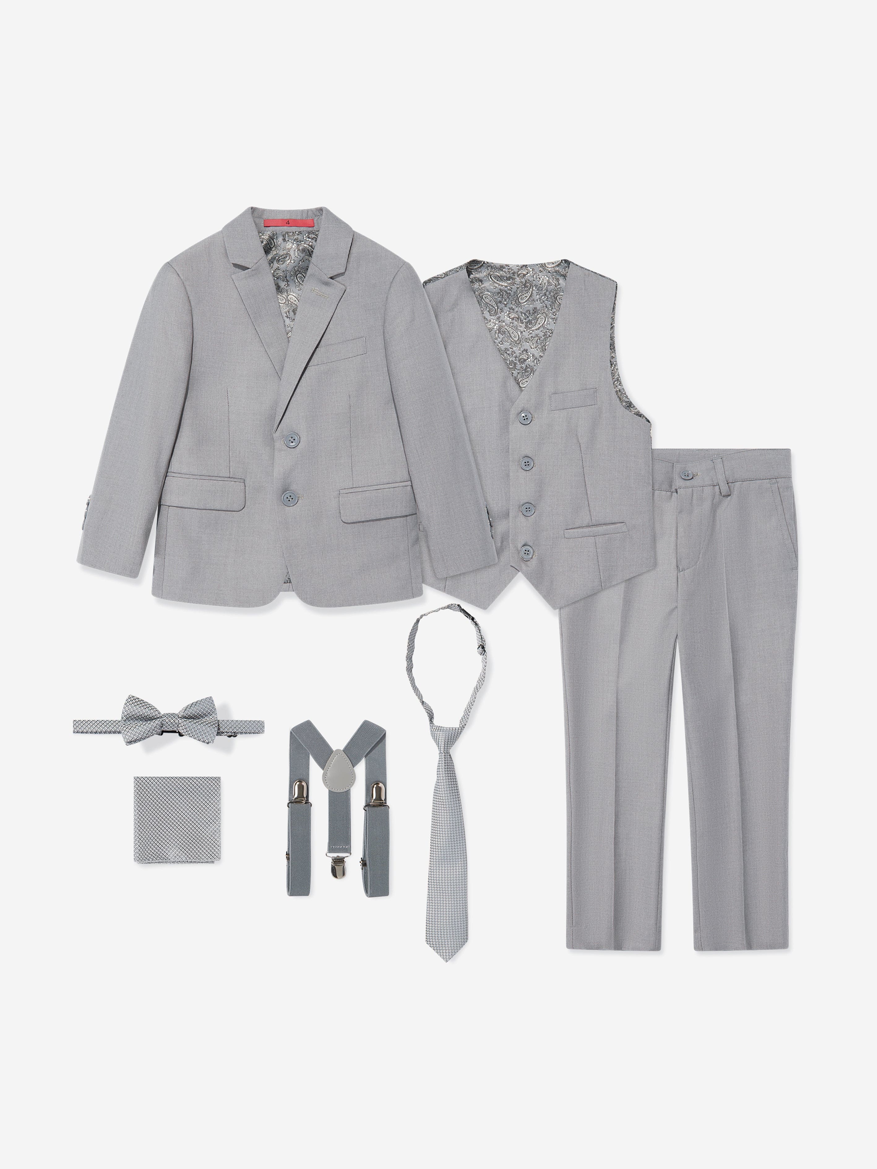 7 Piece Suit Set in Grey