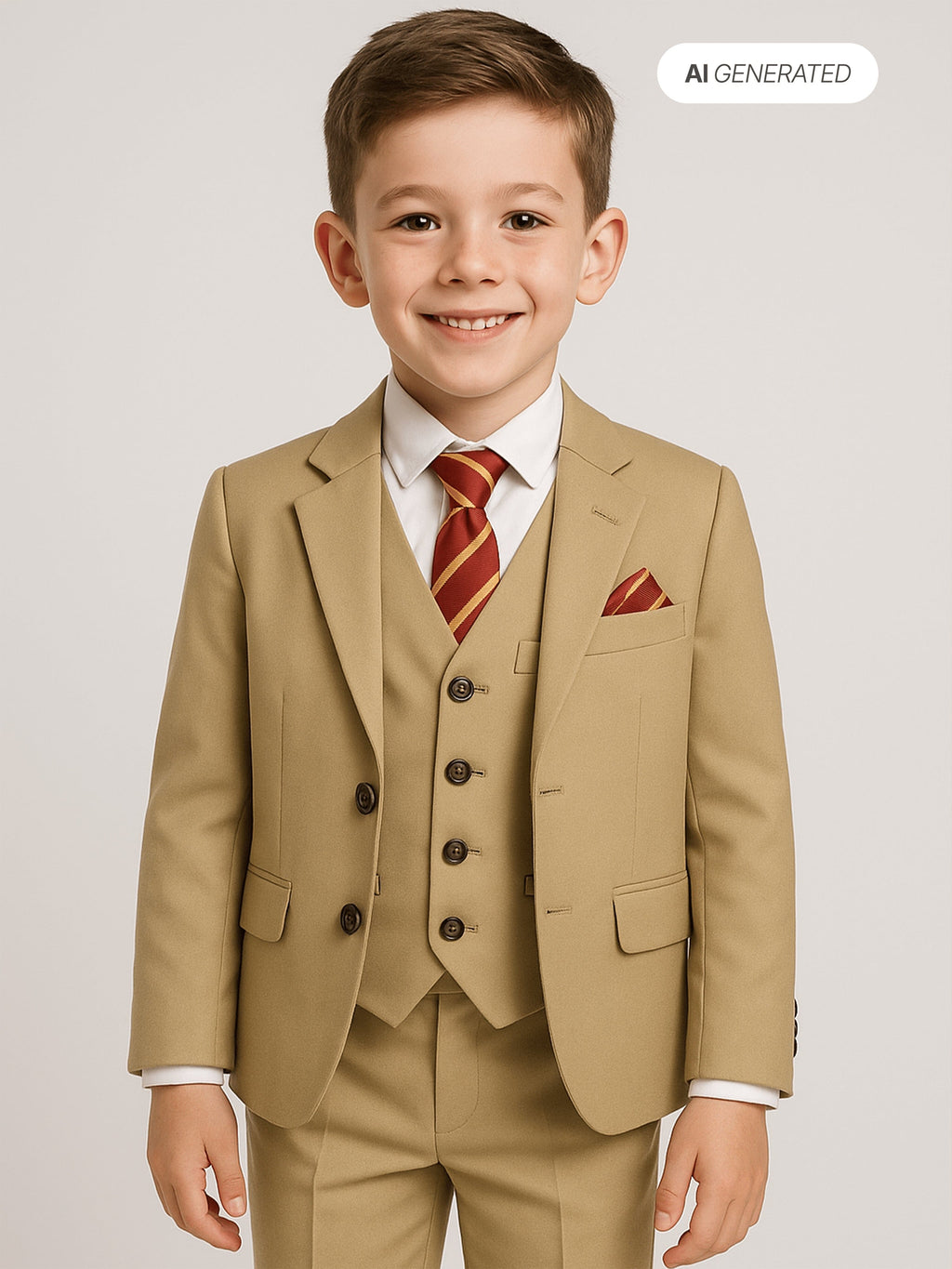 7 Piece Suit Set in Beige