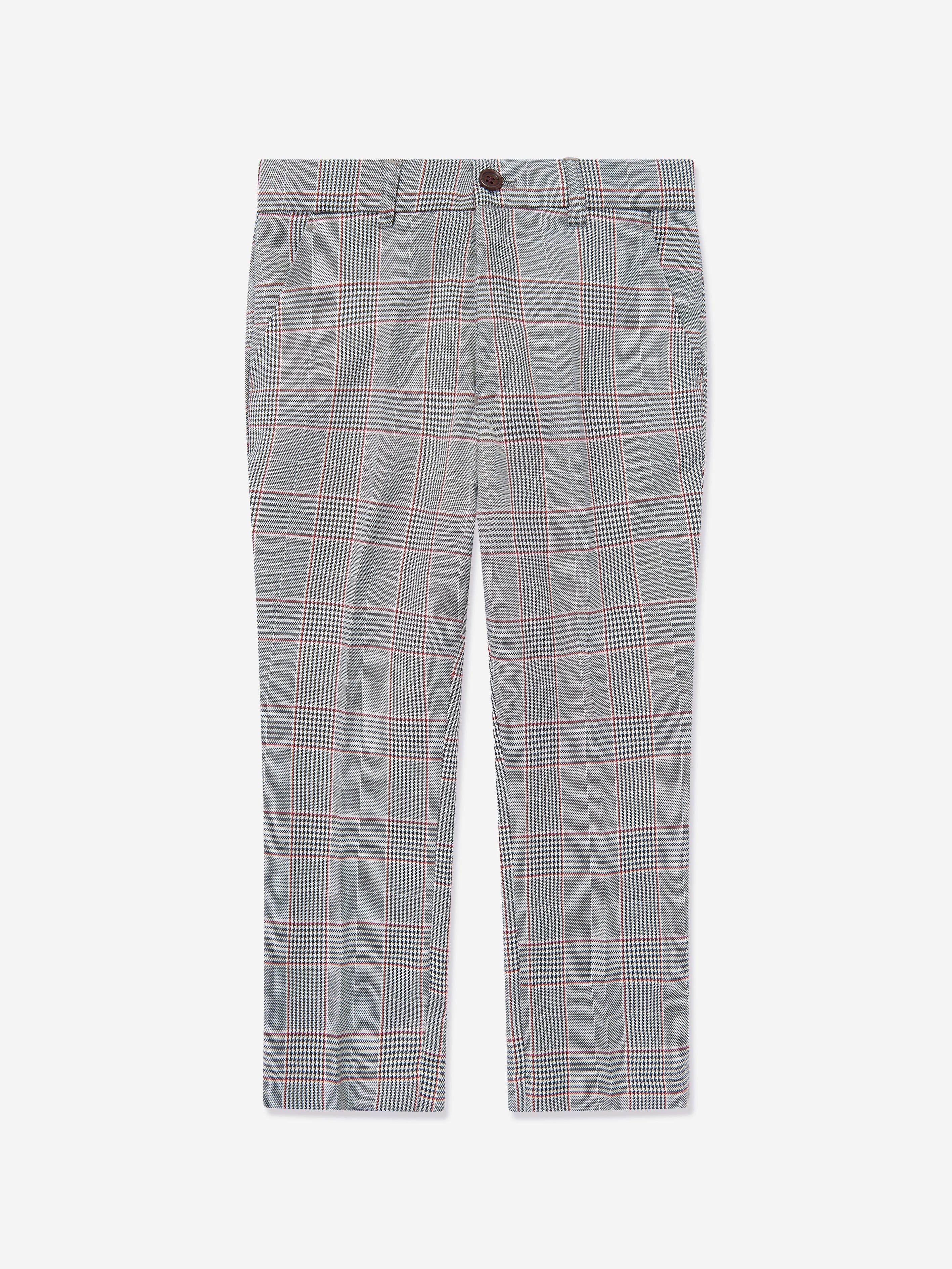 Checked 3 Piece Suit Set in Grey